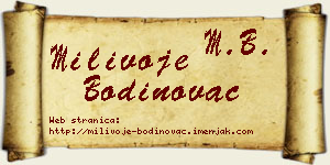 Milivoje Bodinovac vizit kartica
